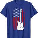 Guitar American US Flag Music Player Electric Guitarist Gift T-Shirt