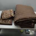 RECYCO Luxury Velvet Quilt Set King Size Bedding Sets, Ultra Soft Velvet Comforter Set, Lightweight Channel Box Stitch Oversized Bedspread Coverlet for All Season, with 2 Shams, Walnut Brown