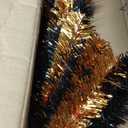 National Tree Company Tinsel Tree, Black, Orange, Halloween Collection, 24 in