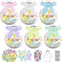Cinrobiye 12 Pcs DIY Christmas Booze Balls,Make Your Own Christmas Ball Hanging Ornaments Clear Plastic Xmas Fillable Booze for Xmas Tree Home Holiday Wedding Party Decoration (Pink)