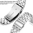 HASLFM Stainless Steel Band with Case Compatible with Apple Watch Series 9 8 7(41mm), 6 5 4 SE3/2/1(40mm), Series 3 2 1(38mm), Metal Protective Bumper Cover for iWatch Bands Men,Silver