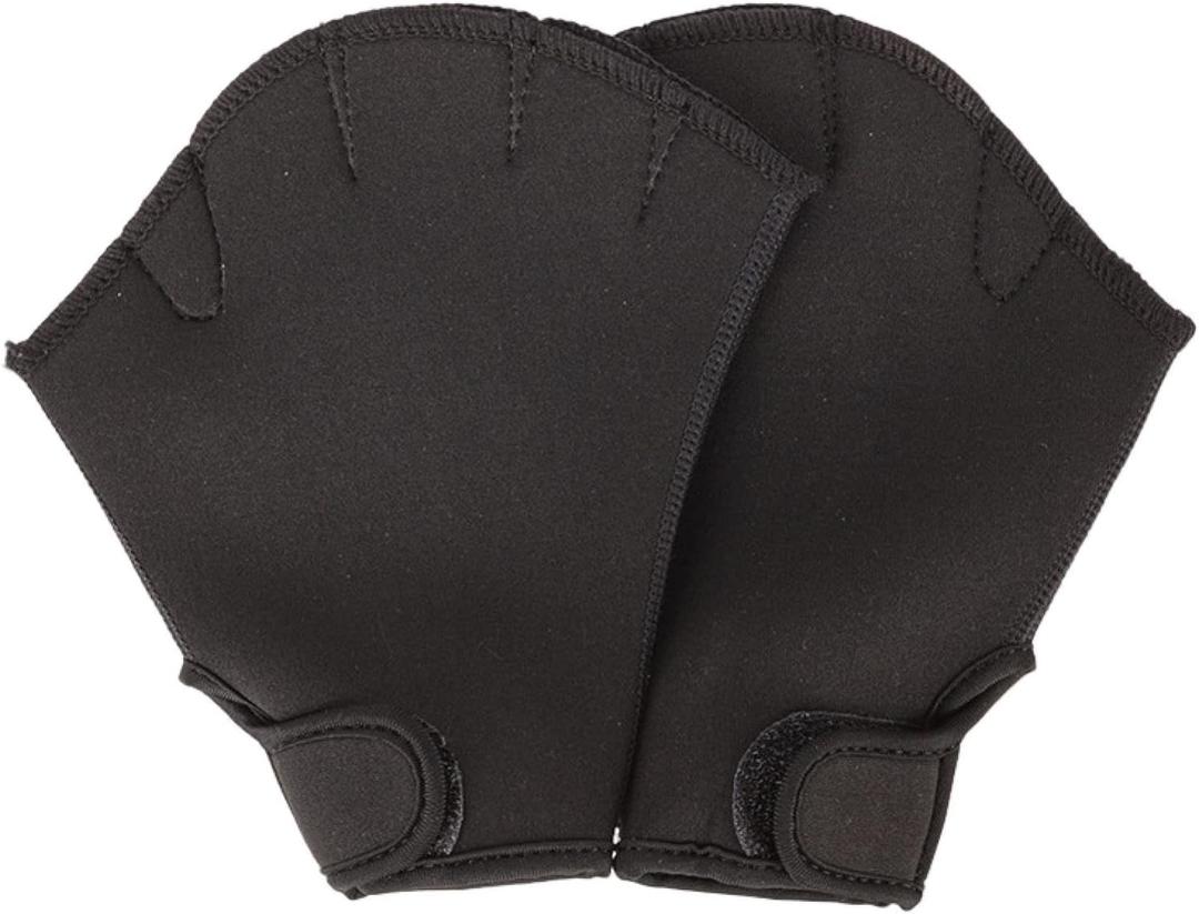 1 Pair Swimming Webbed Gloves, Water Resistance Training Fitness Diving Swim Hand Fins Paddles Swimmer Gear for Men Women Beginner