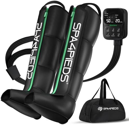 SPA4PIEDS Air Compression Leg Massager, Cordless Air Compression Boots for Circulation and Pain Relief, Foot Calf and Thigh Massager, Fast Recovery Therapy for Athletes, Gifts for Mom Dad