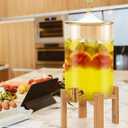 Glass Drink Dispenser with Stand, 2.11 Gallon Glass Beverage Dispenser with Spigot, Punch Dispenser for Parties, Party Drink Dispenser for Lemonade, Juice, Punch, Water, Outdoor, Daily Use