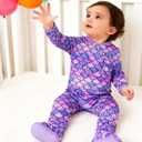uideazone Baby Girls Footed Pajamas Zip-Front One-Piece Sleeper Non-Slip Footie Cute Pattern Jumpsuit PJs 0-12 Month (3-6 Months, Mermaid Purple)