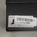 ISNOM Cowgirl Cowboy Boots for Women Western Square Toe Boots for Women Pull-on Tab (No-Zipper) and Unique Embroidery Design (7.5, Black)