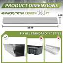 144FT Lock-in Gutter Guard, 6 Inch, Fits 4/5/6 Inch K Style Steel Snap-in Leaf Gutter Guards Micro Mesh Gutter Screens Rain Gutter, for Leaf Filter (48pcs)