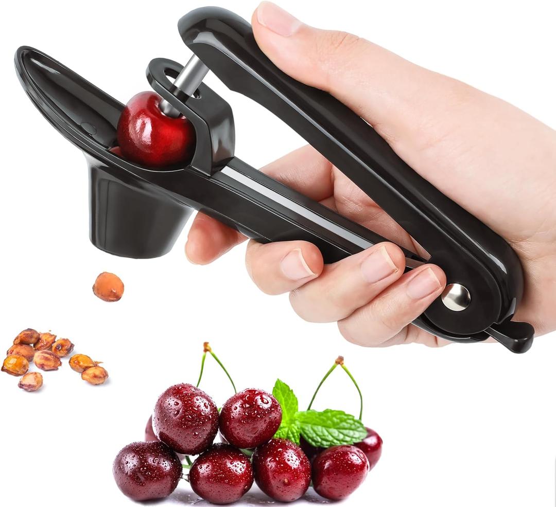 Cherry Pitter Tool Pit Remover Heavy-Duty Stainless Steel Olive Pitter Tool for Making Cherry Jam (Black)