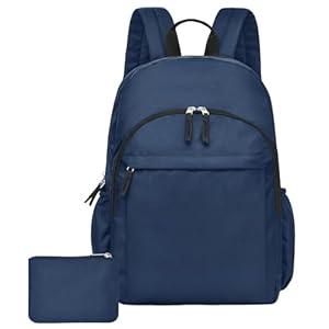 Navy Blue Backpack for School, College, High, Middle School, Water Resistant Bookbag for Teens, Basic Backpack for Daily, Travel, Work, Business Laptop Backpack for Men Women (Navy)