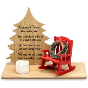 Christmas in Heaven Decoration Christmas Memorial Candle Holders Rocking Chair Ornament Save A Seat Memorial Gift Xmas Decor