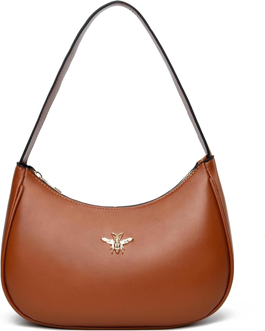 BAIKELI Crescent Shoulder Bags for Women Small Shoulder Purse Handbag Retro Classic Clutch Hobo Tote Bag Underarm Purse | Small, Shoulder Purse, Retro, Classic, Underarm Purse (G Dark Brown)