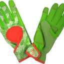 Digz Gardening Gloves, Garden Gloves for Women (Medium, Green Leaves Pattern)