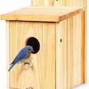 Wooden Bird Houses for Outside Birdhouses Nest Bluebird House for Cardinals Finch Wren Swallow for Garden Viewing 1B