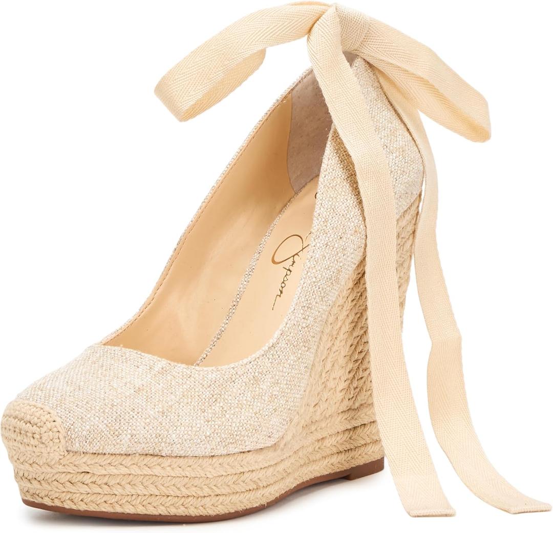 Jessica Simpson Women's Zexie Espadrille Wedge Sandal (7.5, Natural)