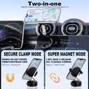Car Phone Holder2-in-1 Clip & Magnetic Phone Holder for Car [2800gf Super Magnet + Secure Clamp], 360Adjustable Phone Mount for Dashboard/Desk/Gym Mount, Compatible with iPhone & Android (Black)