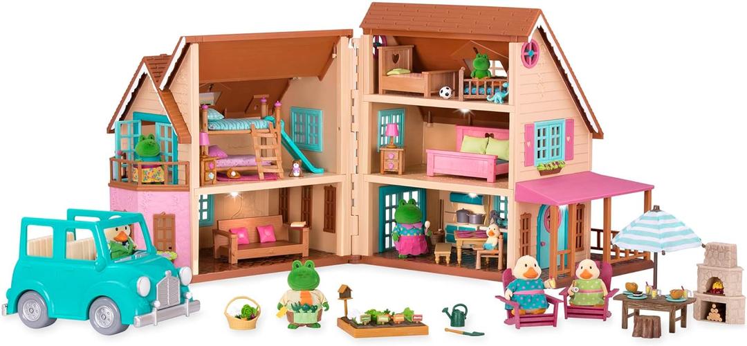 Li'l Woodzeez  Honeysuckle Hillside Cottage  Toy Furniture & Accessories  Playset for Kids  Collectible Toys  3+ Years  Charming Cottage Playset for Imaginative Play