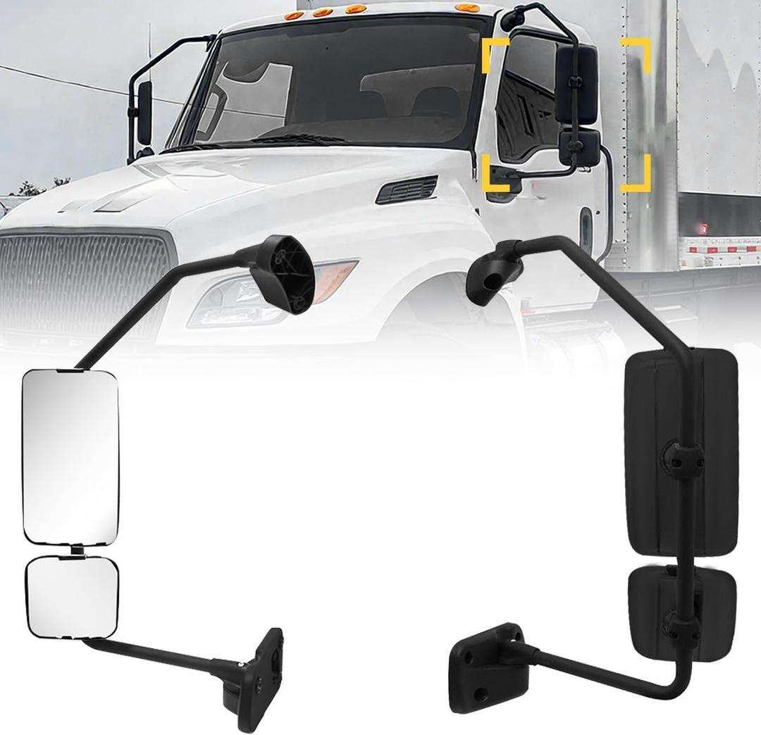 Black Door Mirror for International MV 2022+ Fixed, OEM Fit Replacement - left Side