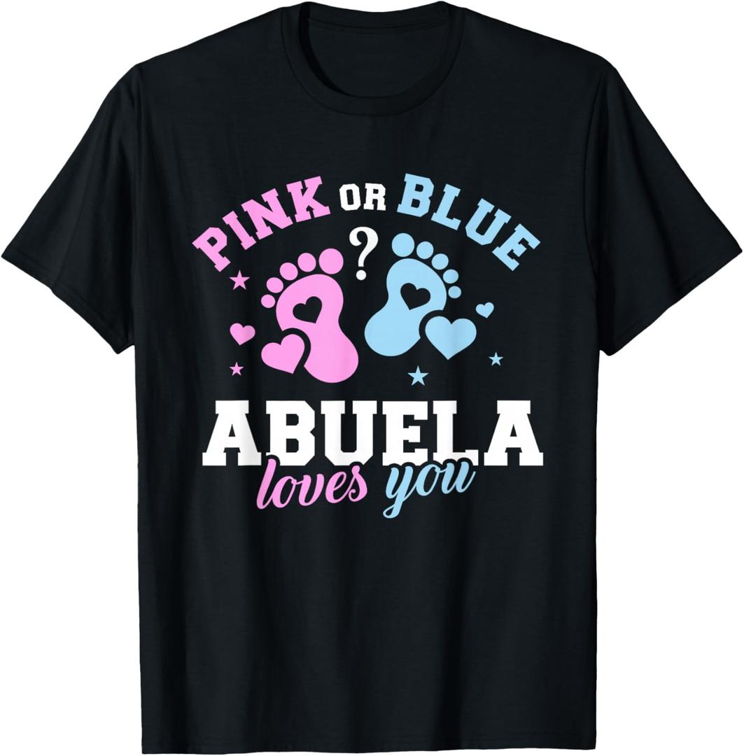 Gender Reveal Abuela Grandma T-Shirt, Large