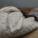Andency Oversized Queen Comforter Set 7 Pieces, Bed in a Bag, Beige