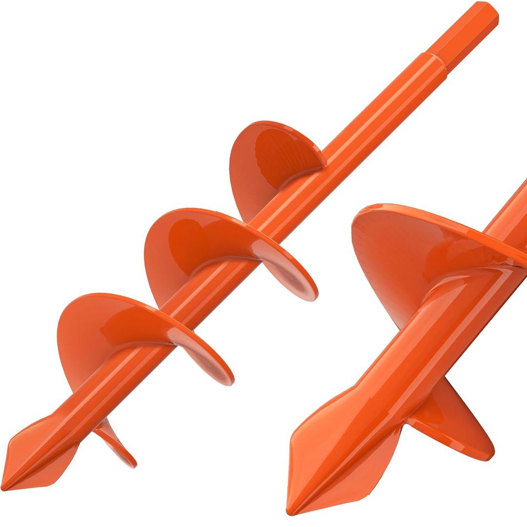 Auger Drill Bit for Planting 2 x 9'', Spiral Garden Auger Post Hole Digger, Drill Augers Earth for Digging Holes fits 3/8'' Hex Drive Drill, Perfect for Planting Bulbs and Potted Plants