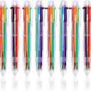 JPSOR 26 Pack Multicolor Pen, 0.5mm 6-in-1 Retractable Ballpoint Pens for School Office Supplies, 6-Color Multi Color Pens, Students Teacher Gifts & Kids Party Favors