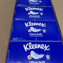 Kleenex Ultra Soft Facial Tissues, 8 Flat Boxes, 180 Tissues per Box, 3-Ply