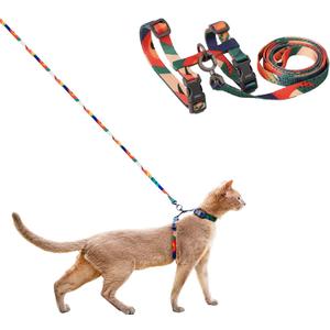 pidan Cat Harness and Leash Set, Cats Escape Proof - Adjustable Kitten Harness for Large Small Cats, Lightweight Soft Walking Travel Petsafe Harness(Multicolor-M Size
