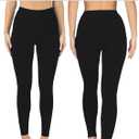 NEWCOSPLAY Women's High-Waisted Yoga Leggings Full-Length Soft Touch Capri with Pockets (Black, M)