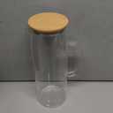 Glass Pitcher with Bamboo Lid - High Heat Resistance Stovetop Safe Pitcher for Hot/Cold Water & Iced Tea (1200ML 42oz)