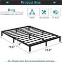 Maenizi King Size Bed Frame No Box Spring Needed, 8 Inch Heavy Duty King Platform Bed Frame Support Up to 3000 lbs, Easy Assembly, Noise Free, Black