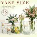 48pcs Glass Cylinder Vases for Centerpieces,Clear Flower Vases for Wedding Decorations and Indoor Home Decor, Hurricane Candle Holder for Table Shelf, Party