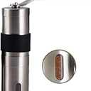 Manual Coffee Grinder,Handheld Mini Bean Conical Burr Mill,Brushed Stainless Steel