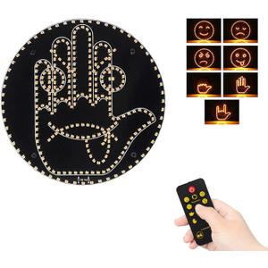 Car Finger Gesture Light, Funny LED Hand Sign with Remote Control, Wireless Gesture-Controlled Back Window Decoration for Trucks/SUV
