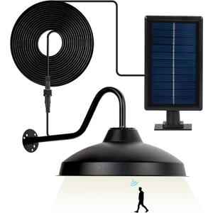 Solar Barn Lights Outdoor Waterproof, Solar Wall Lights Motion Sensor Wall Sconce, Dusk to Dawn Outdoor Lights Waterproof, Gooseneck Barn Light for Farmhouse House Porch Garage Yard