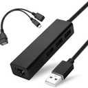 OTG Cable for Fire TV Stick 4K Lite Max Cube - USB Ethernet Adapter with Hub to add Storage/Keyboard/Bluetooth