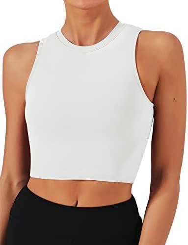 Natural Feelings Nudi Sports Bras for Women Removable Padded Yoga Tank Tops Sleeveless Fitness Workout Crop Tops, Small
