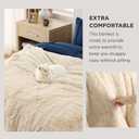 Bedsure GentleSoft Fluffy Beige Throw Blanket for Bed, Faux Fur Gifts Beige Decor Light Tan Khaki Blanket Neutral Decoration for Home, Soft Cozy Fuzzy Plush Thick Warm Sherpa Fleece Cute Stuff, 50x60
