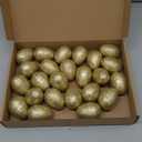 Simgoing 24 Pcs Glitter Easter Eggs Plastic Easter Fillable Hinged Eggs Bulk 2.3 Inch for Hunt Basket Stuffer Surprise Party Favor Treats Gifts (Gold)