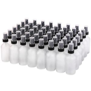 NOOEEISS Green Glass Small Spray Bottles 2 oz 48 Packs,Fine Mist Sprayer Pretty Finish,Refillable Containers mini spray bottles for Cleaning Solutions and Skin Care (Clear Frosted 48Pack)