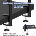 Spacrea clamp on Desk Shelf, 2 Tier Office Desk Shelves Organizer, Wood Desktop Supplies Storage Rack, Desk Organizers and Accessories (Black)