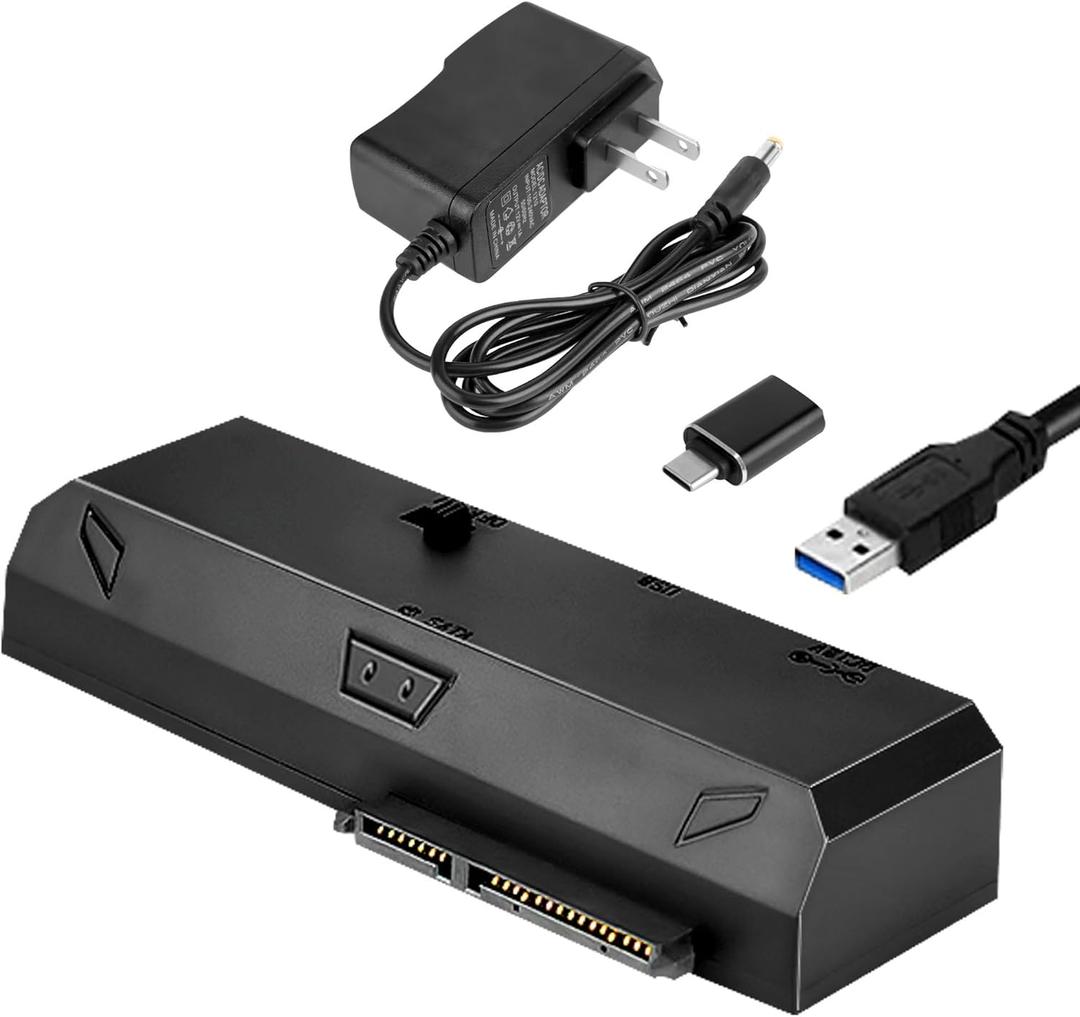 SATA to USB Adapter for 2.5 3.5 Inch HDD/SSD Hard Drive Disk, Optical Drive, with 12VPower Adapter, 2-in-1 SATA to USB Adapter