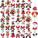 Jerify 32 Pcs Christmas Tree Plush Ornaments Bulk Santa Snowman Bear Hanging Decorations Pendant Plush Doll Ornaments for Holiday Party Decor Festival Gift