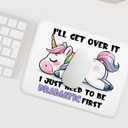Cute Horned Horse Mouse Pad, I'll Get Over It I Just Need to Be Dramatic First Mouse Pads for Work Wireless Mouse Computers Laptop Desk Accessories, Funny Office Supplies, 9.5x7.9 Inch