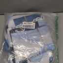 LQCOOL 4Pcs Blue Bathroom Set Geometric Shower Curtain Set Modern Art Shower Curtain for Bathroom with 12 Hooks, Bathroom Carpet Bath Mat and Toilet Rugs