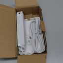 3FT Ultra Flat Plug Extension Cord Power Strip with 3 Outlets, Patented Detachable Ultra-Thin Outlet Cover Concealer & Ultra-Flat Plug, Max. 13A 125V 1625W ETL Listed, White Color