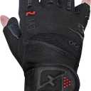 skott Evo 2 Weightlifting Gloves with Integrated Wrist Wrap Support-Double Stitching for Extra Durability-Get Ripped with The Best Body Building Fitness and Exercise Accessories (Large, Black/Black)