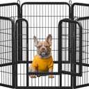 Yaheetech Dog Playpen Outdoor, 32 inch 8 Panels Dog Pen Indoor Heavy Duty Puppy Exercise Pen Metal Pet Fence for RV Camping/Yard/Garden