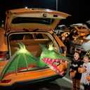 2025 Halloween Trunk or Treat Car Decorations, Pterosaur Theme Halloween Car Inflatable Decor, Built-in LED Lights & Candy Pocket for Outdoor Trunk Parties & Events