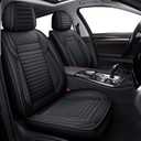 LINGVIDO Full Set Car Seat Covers, Faux Nappa Leather, Airbag Compatible and Waterproof Protectors for Sedans SUVs, Breathable Interior for Active Families, Pets, and Commuters (5 Seats, Black)