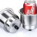 Marinebaby Stainless Steel Cup Drink Holder with Drain Marine Boat Rv Camper